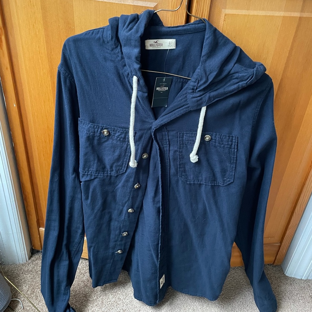 Hollister hooded button up